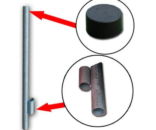 Sign post 4.8 linear meters fi 60.3 mm with an anchor and a cap